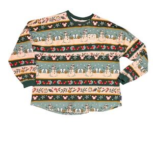 Disney World Parks Festive Christmas Snowman Spirit Jersey Size XL Women's Top